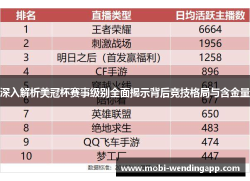 深入解析美冠杯赛事级别全面揭示背后竞技格局与含金量